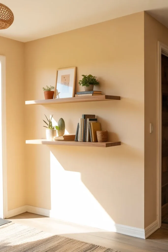 Floating Wood Shelves