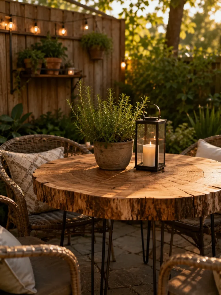 Wood Slice Patio Table